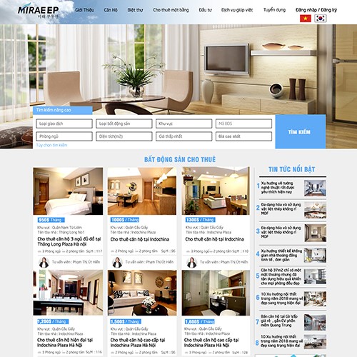 Hình ảnh của Thiết kế website Nội thất Miraeep