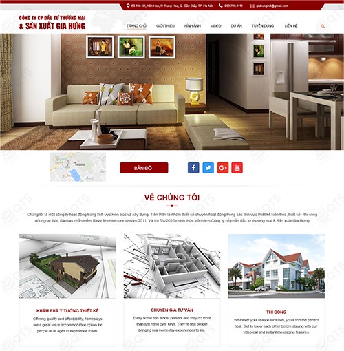 Hình ảnh của thiết kế website nội thất giá rẻ - CTY sản xuất Gia Hưng