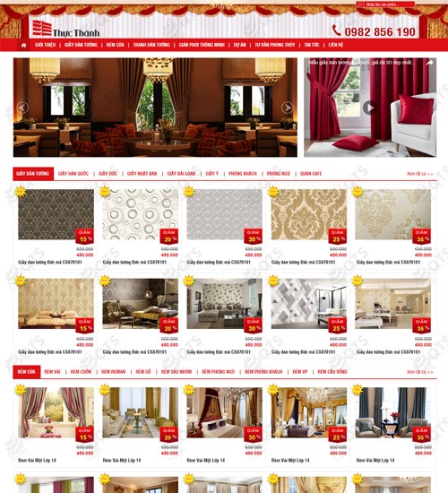 Hình ảnh của Mẫu thiết kế Website nội thất - Rèm Cửa Thực Thành