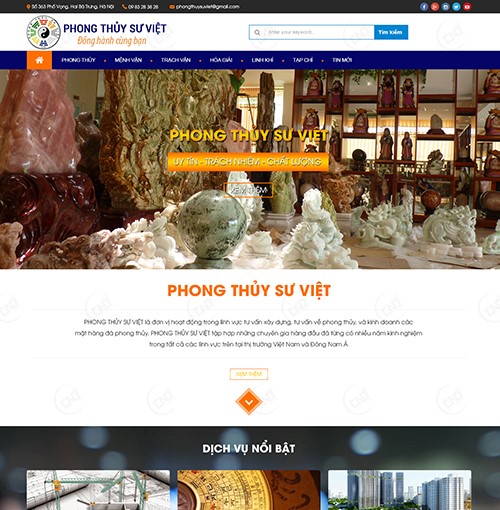 Hình ảnh của Mẫu Thiết kế Website Nội thất uy tín - PHONG THỦY SƯ VIỆT