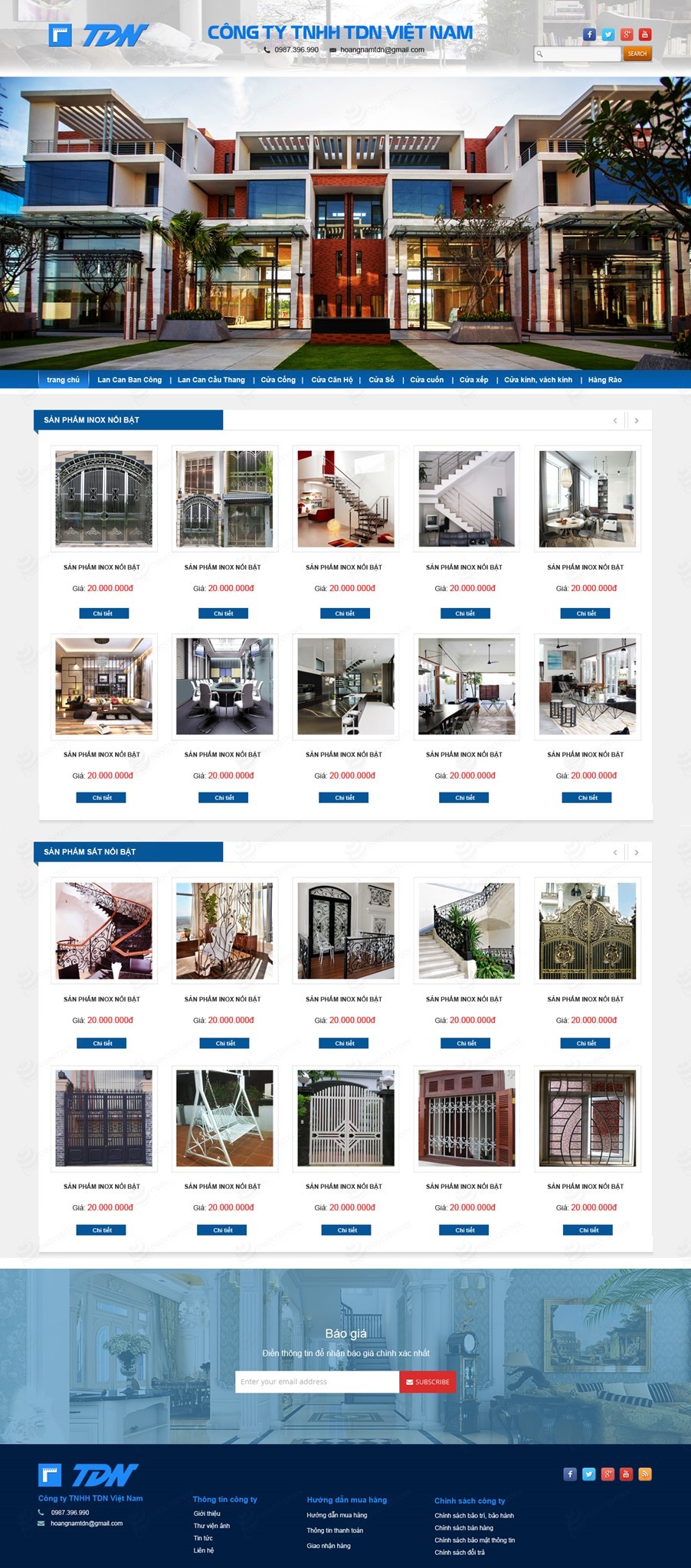 Hình ảnh của Mẫu thiết kế website NỘI THẤT TDN