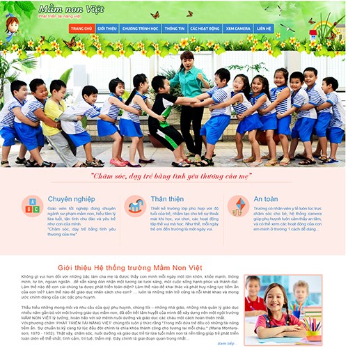 Hình ảnh của Thiết kế website Trường mầm non Việt