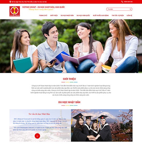 Hình ảnh của Thiết kế website Du học VietTimeGroup