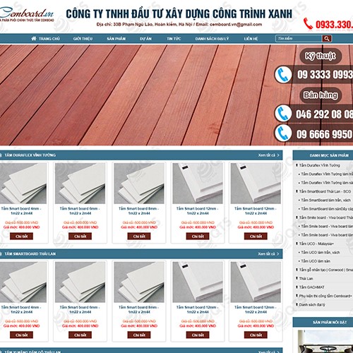 Hình ảnh của Thiết kế website Xây dựng Cemboard