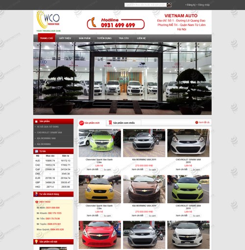 Hình ảnh của Thiết kế website ô tô WCO