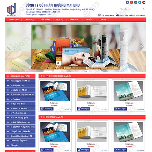 Hình ảnh của Thiết kế website in ấn DND