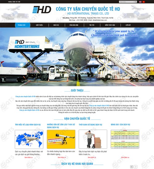 Hình ảnh của Mẫu thiết kế website Cty vận chuyển quốc tế HD