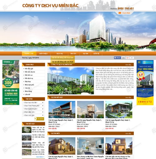 Hình ảnh của Thiết kế website bất động sản Miền Bắc