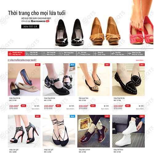 Hình ảnh của Thiết kế website Shop Giày xinh 3s
