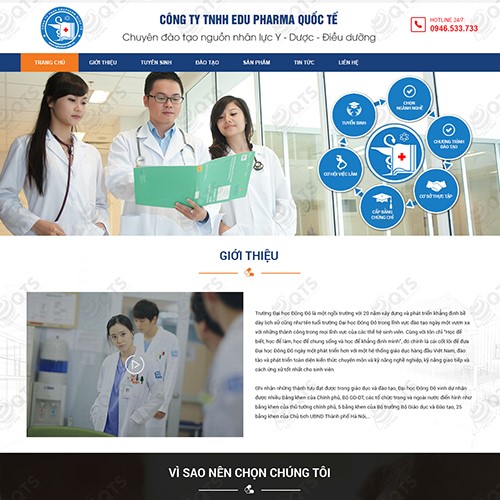 Hình ảnh của Thiết kế website Bệnh viện Pharma quốc tế