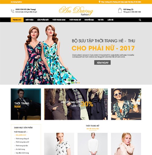 Hình ảnh của Mẫu thiết kế website Thời trang An Dương