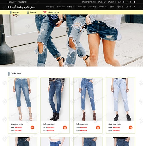 Hình ảnh của thiết Kế Web Thời Trang Nữ hoàng quần jean