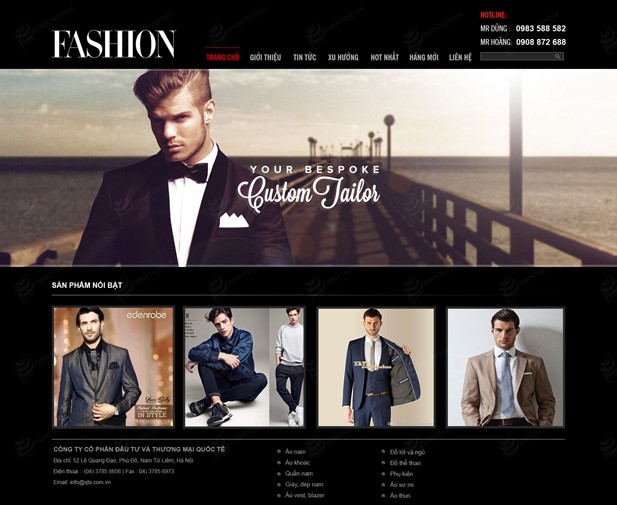 Hình ảnh của Mẫu thiết kế web thời trang nam