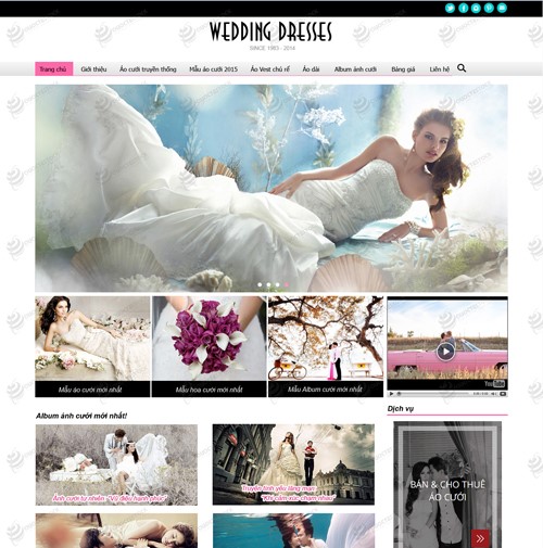 Hình ảnh của giao diện web áo cưới