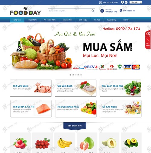 Hình ảnh của    Thiết kế website thực phẩm sạch Fooday