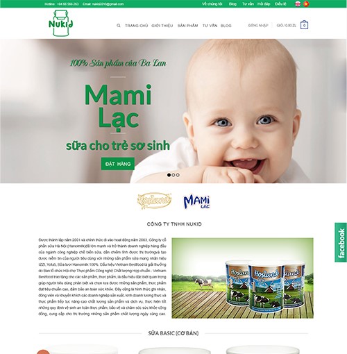 Hình ảnh của Thiết Kế Web Thực Phẩm Sữa Nukid