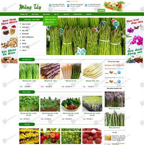 Hình ảnh của Thiết kế web thực phẩm Măng Tây