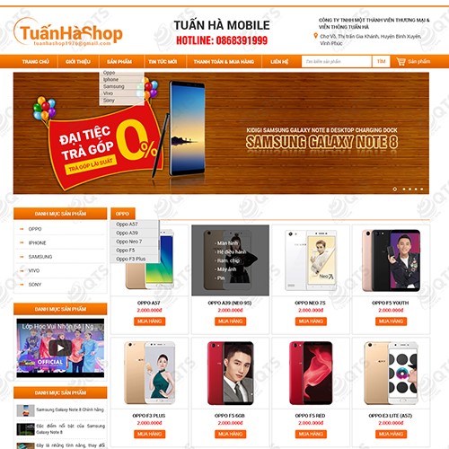 Hình ảnh của Thiết kế website Tuấn Hà Shop