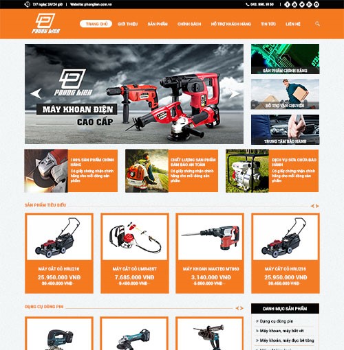 Hình ảnh của Mẫu thiết kế website Máy khoan - Phong Liên