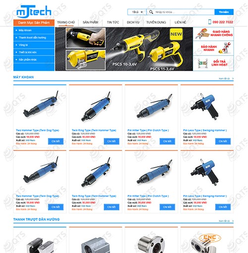 Hình ảnh của Mẫu Thiết Kế Website Máy khoan JM Tech