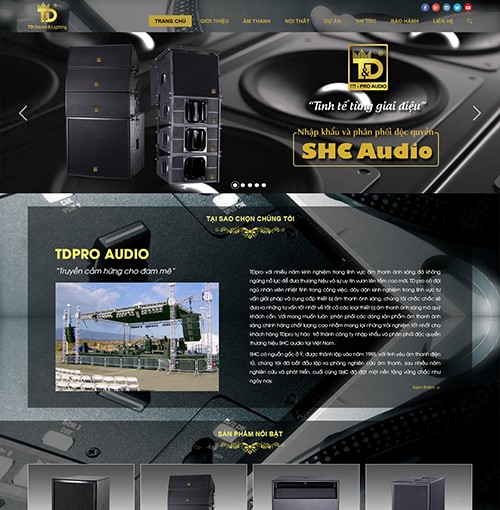 Hình ảnh của mẫu website thiết bị âm thanh