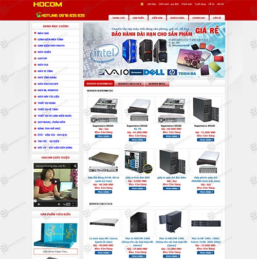 Hình ảnh của Mẫu Thiết kế website thiết bị công nghệ HDCOM