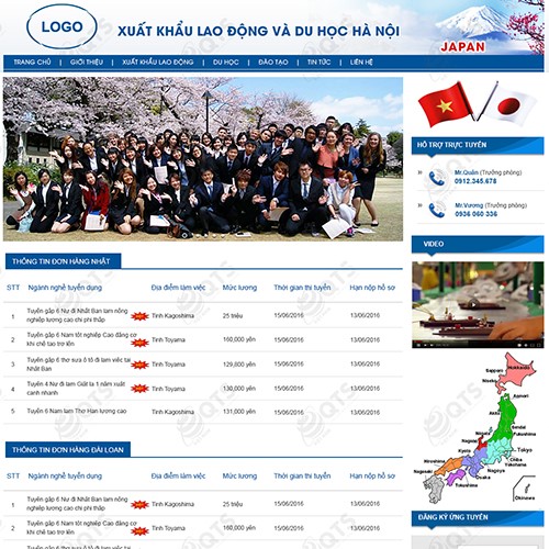 Hình ảnh của Thiết kế website Công ty Xuất Khẩu lao động và du học Hà Nội