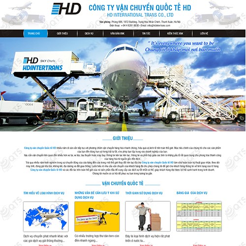 Hình ảnh của Thiết kế website Công ty vận chuyển HD
