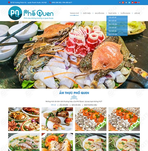 Hình ảnh của Website nhà hàng hải sản tươi sống