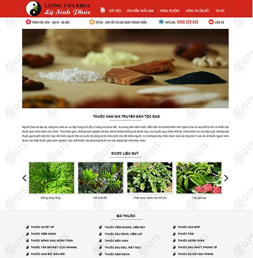 Hình ảnh của Mẫu Website Thuốc nam gia truyền người Dao
