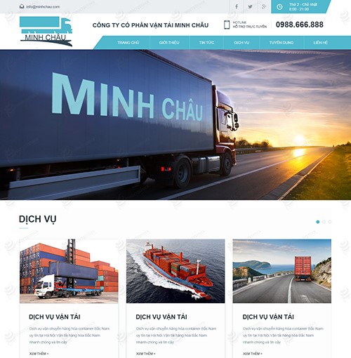 Hình ảnh của thiết kế website Vận tải Minh Châu
