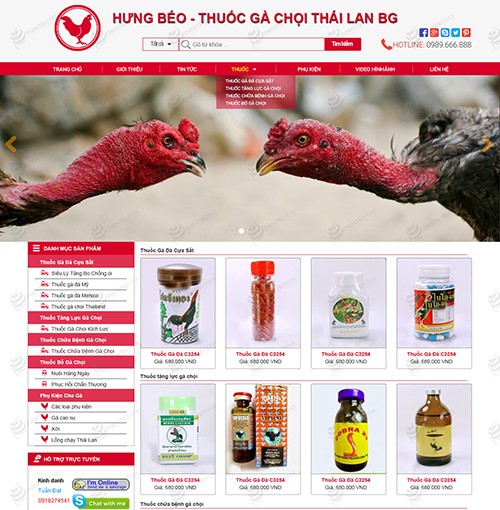 Hình ảnh của Thiết Kế Website Bán Thuốc Gà Chọi