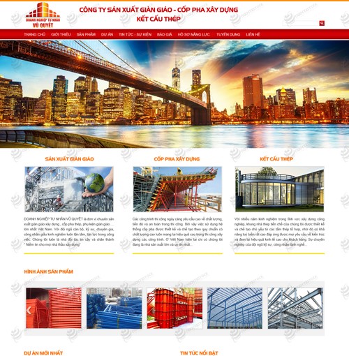 Hình ảnh của Mẫu Web Xây Dựng Kết Cấu Thép